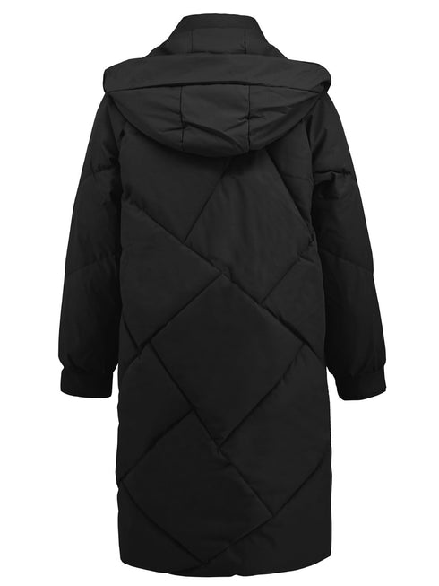 'Brynn' Hooded Long Sleeve Winter Coat - Celes Fashion
